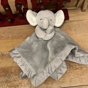 Carter’s Elephant Baby Lovey Security Blanket Satin Trim Gray 2016
